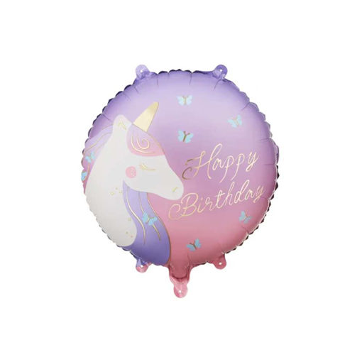 Picture of FOIL BALLOON HAPPY BIRTHDAY UNICORN 18 INCH
